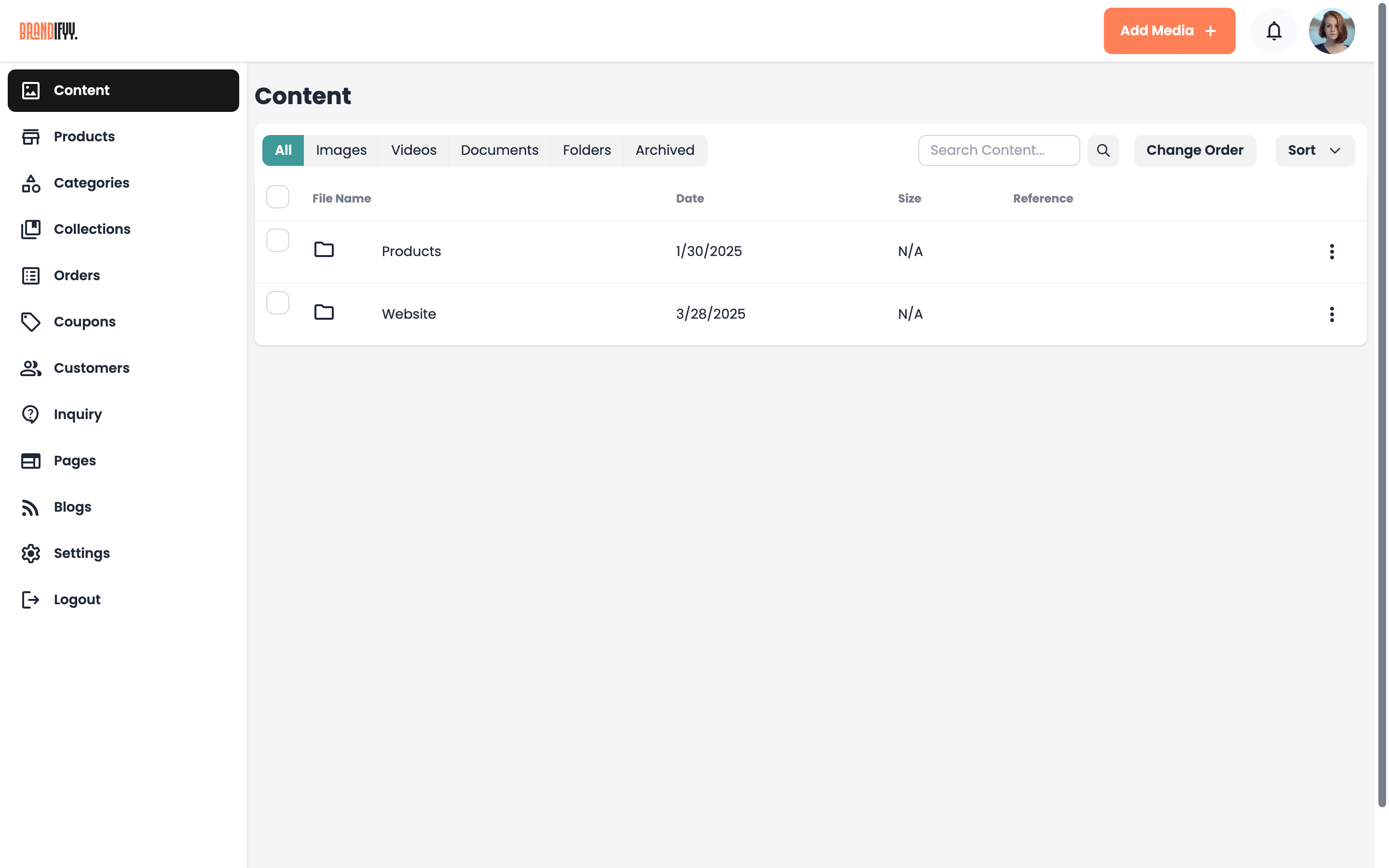 Brandbit Media Management Interface